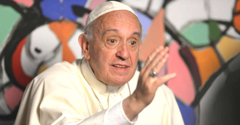 papa hablando fondo colores solideo
