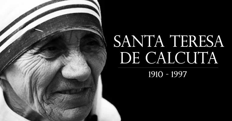 santa teresa de calcuta rostro alegre tiempo de vida fondo negro