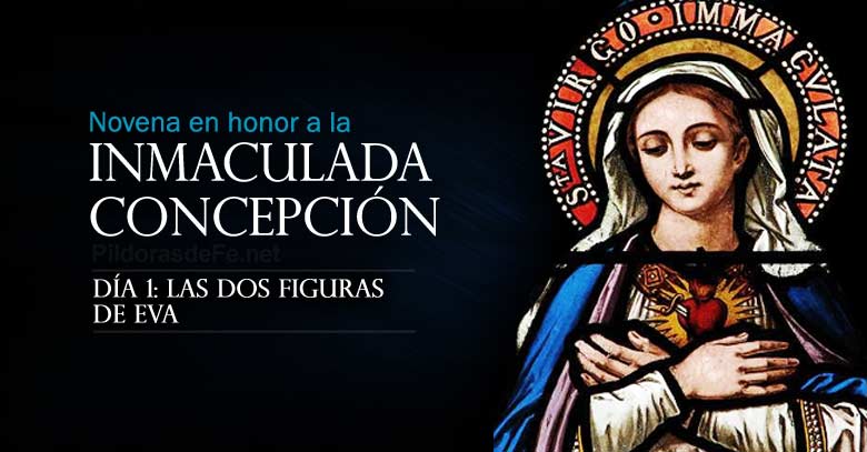 novena a la inmaculada concepcion de maria dia  dos figuras de eva