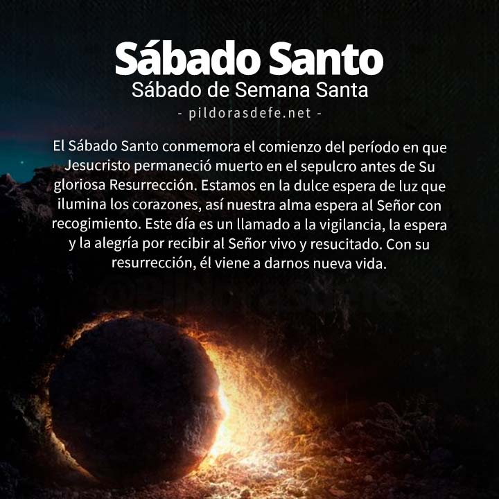 Reflexión y oración para el Sábado Santo, Sábado de Semana Santa