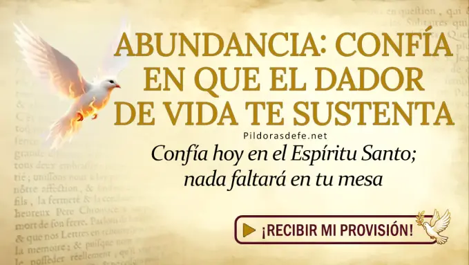 Oracion al Espiritu Santo dia domingo sustento 