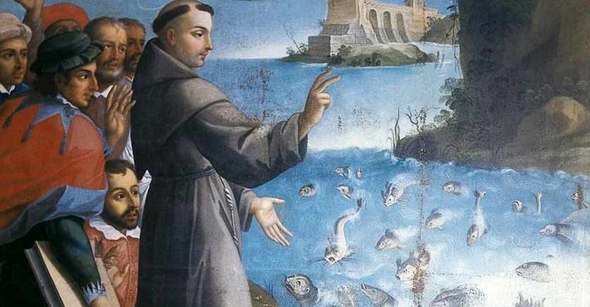 Saint Anthony of Padua and the miracle of the fish