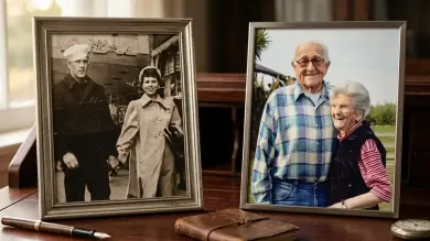 Historia de amor matrimonio mueren juntos manos entrelazadas
